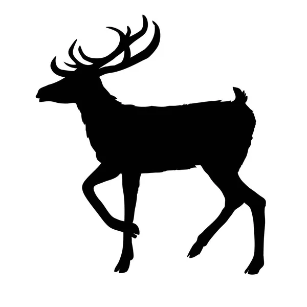 Deer silhouette, vector, illustration — Stock Vector