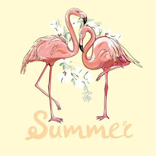 Rosa flamingo vektor illustration — Stock vektor