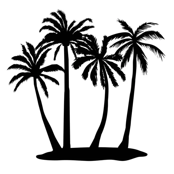 Icono de silueta de palmera única vector negro aislado — Archivo Imágenes Vectoriales