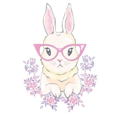 Sevimli tavşan, vektör, illüstrasyon