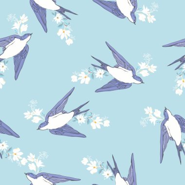 küçük yutar, illüstrasyon, vektör Vintage desen