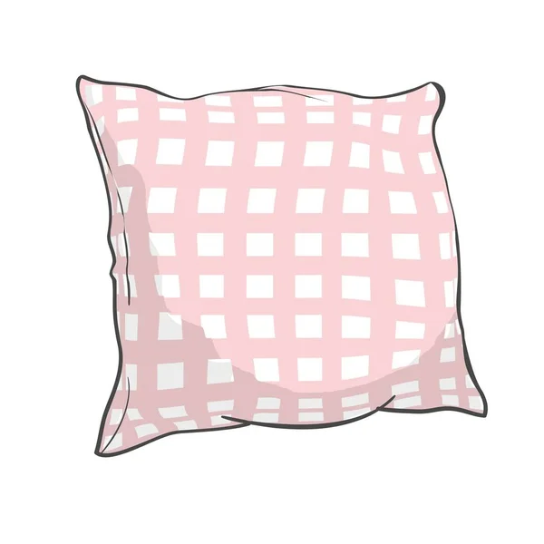 Sketch Vector Illustration Pillow Art Pillow Isolated White Pillow Bed — Stock Vector