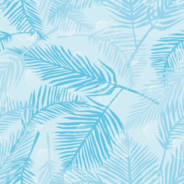 Elle çizilmiş vektör resimleri - deniz kabuklarını seamless modeli. Deniz arka plan.