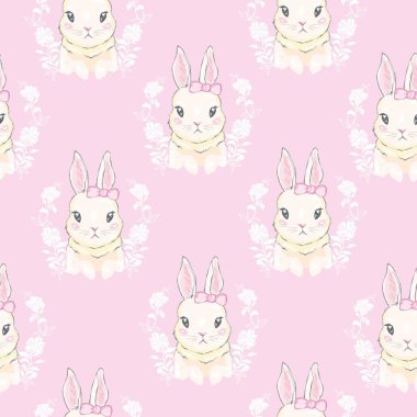 Çizgi film tavşancığıyla kusursuz desen. Bebek deseni.