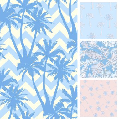 Palmiye ağacı desen. Dikişsiz el dokular egzotik trendy arka plan üzerinde çekilmiş. Doğa Tekstil baskı. Modern tropikal şablon web, kart, afiş, poster, kapak, el ilanı, davetiye, broşür, afiş için.