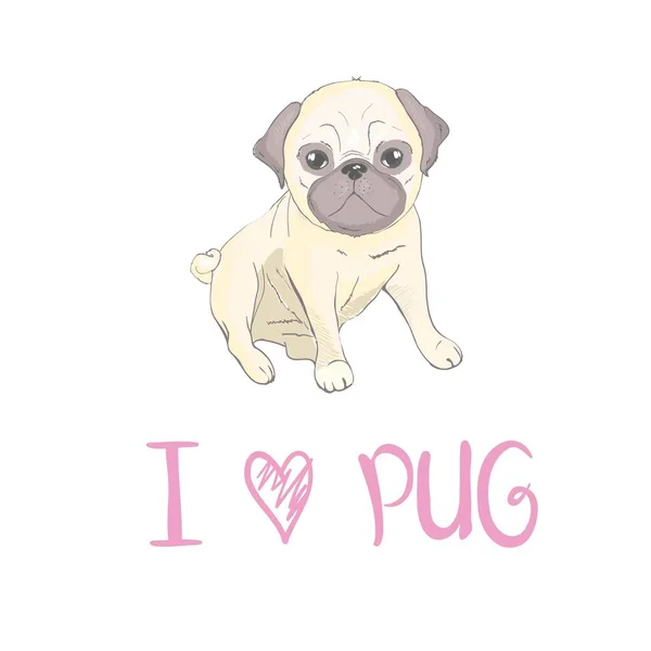 Pug chiot — Image vectorielle