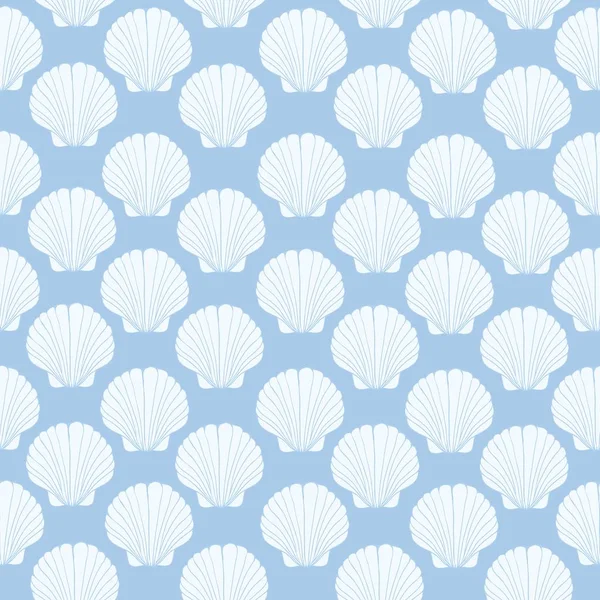 Elle çizilmiş vektör resimleri - deniz kabuklarını seamless modeli. Deniz arka plan.