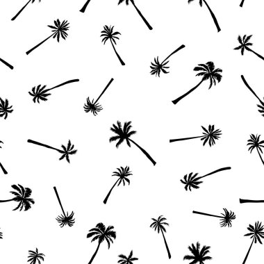 Palmiye ağacı desen. Dikişsiz el dokular egzotik trendy arka plan üzerinde çekilmiş..