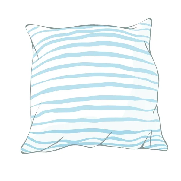 Sketch Vector Illustration Pillow Art Pillow Isolated White Pillow Bed — Stock Vector