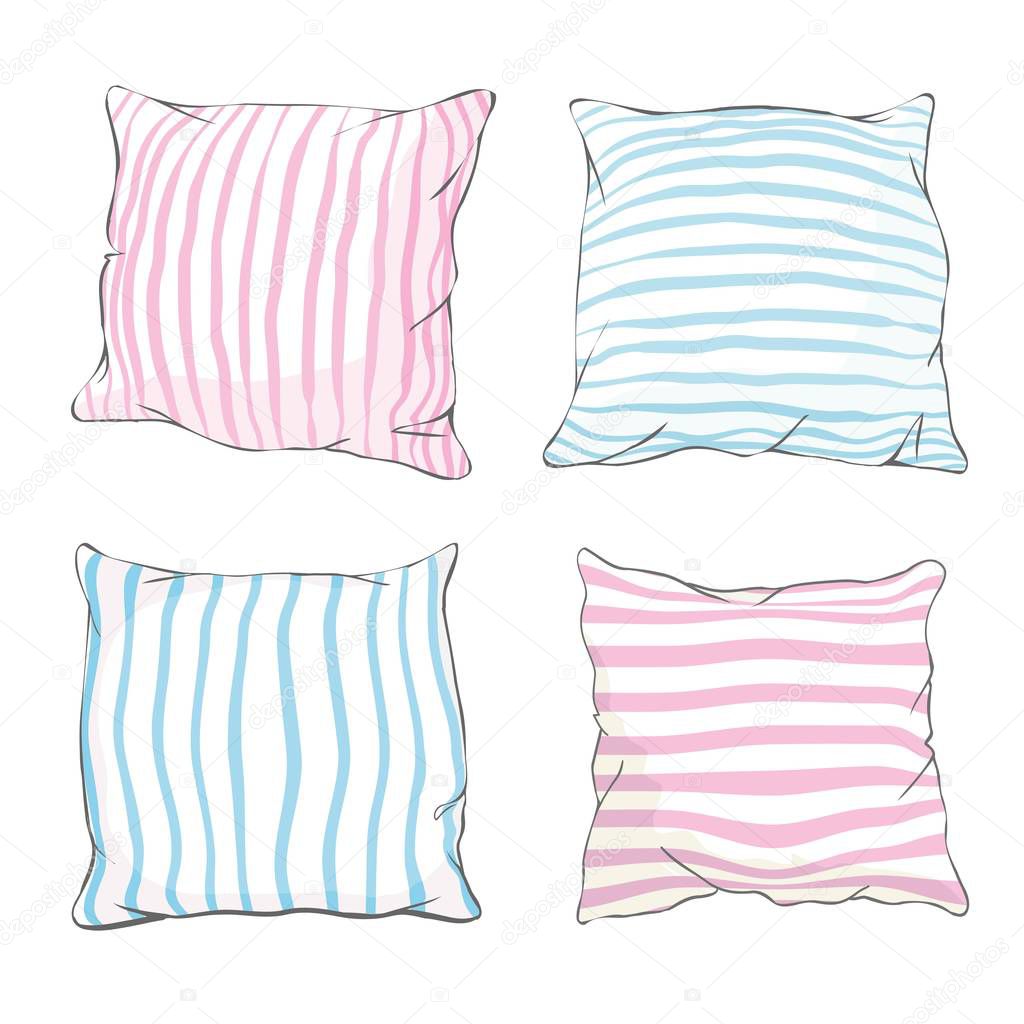 sketch vector illustration of pillow, art, pillow isolated, white pillow, bed pillow, bed, comfort, design, domestic, fabric, feather, isolated, sleep, soft, style, textile, comfortable, cotton, creative, object, relax, white, line, art, doodle, icon