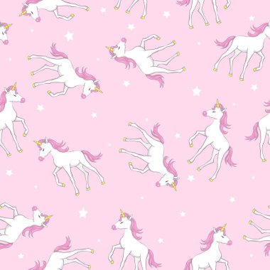 şirin tek boynuzlu at vektör desen