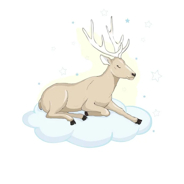 Deer Cartoon Illustration Design Cute Bambi Animal Vector — Stock Vector