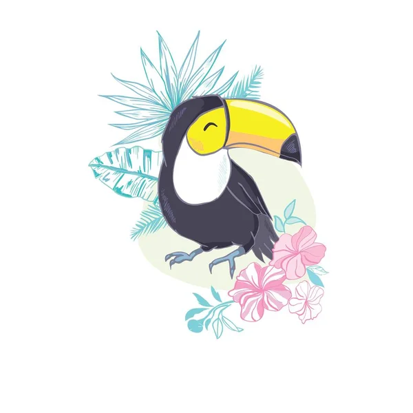 Une Bonne Illustration Toucan Format Vectoriel Mignon Toucan Photo Oiseau — Image vectorielle