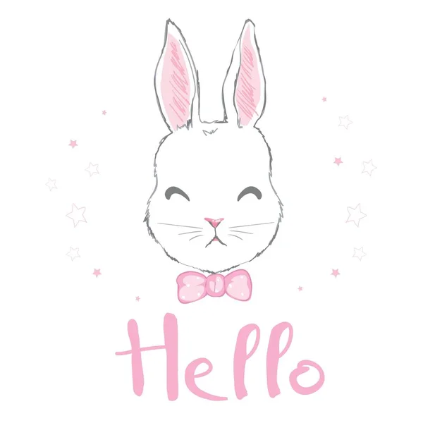 Cute Bunny Vector Illustration — Stock Vector