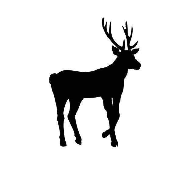 Deer Silhouettes Vector Illustration Isolated White Background — Stock Vector