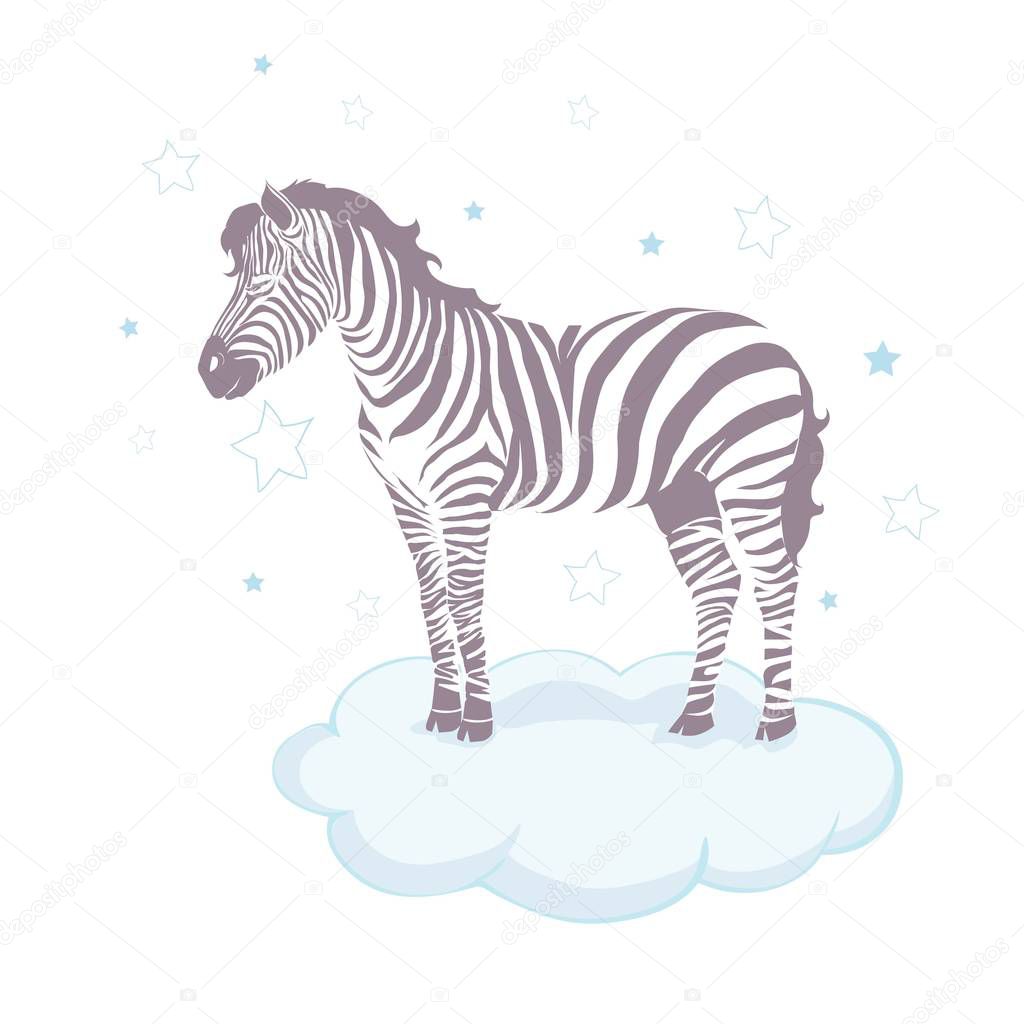 Cute zebra cartoon icon vector illustration graphic design
