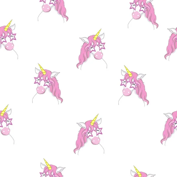 Lindo Patrón Unicornio Vector Ilustración — Archivo Imágenes Vectoriales