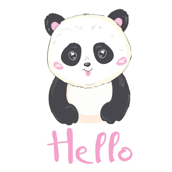 Söta Panda Illustration Vektor Djur — Stock vektor