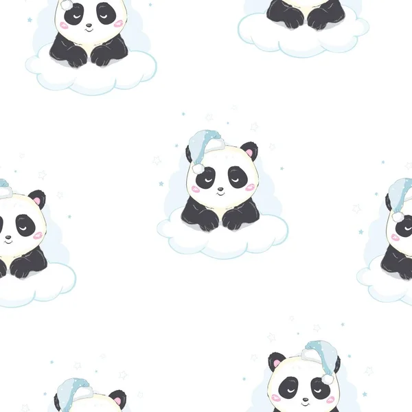 Padrão Panda Vetor Ilustração Animal Bonito — Vetor de Stock