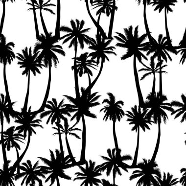 Palmiye ağacı desen. Dikişsiz el dokular egzotik trendy arka plan üzerinde çekilmiş..