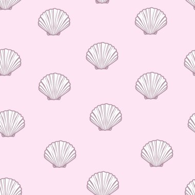 Deniz kabuklarını model, vektör, illüstrasyon. Deniz arka plan.