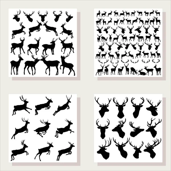 geyiği siluet, hazır, vektör, illüstrasyon