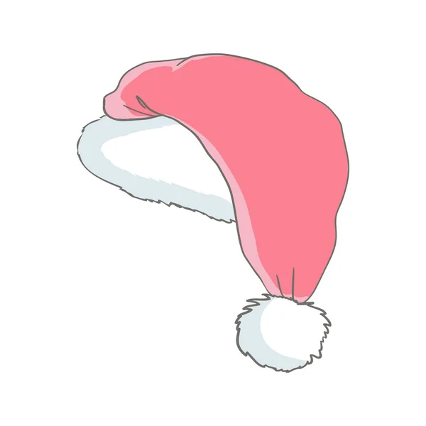 Set Sombrero Santa Gorra Dibujos Animados Celebrar Celebración Animar Navidad — Vector de stock