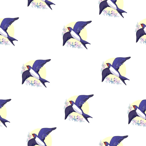 Rondine Bird Pattern Astratto Azione Aria Animale Animali Arte Sfondo — Vettoriale Stock