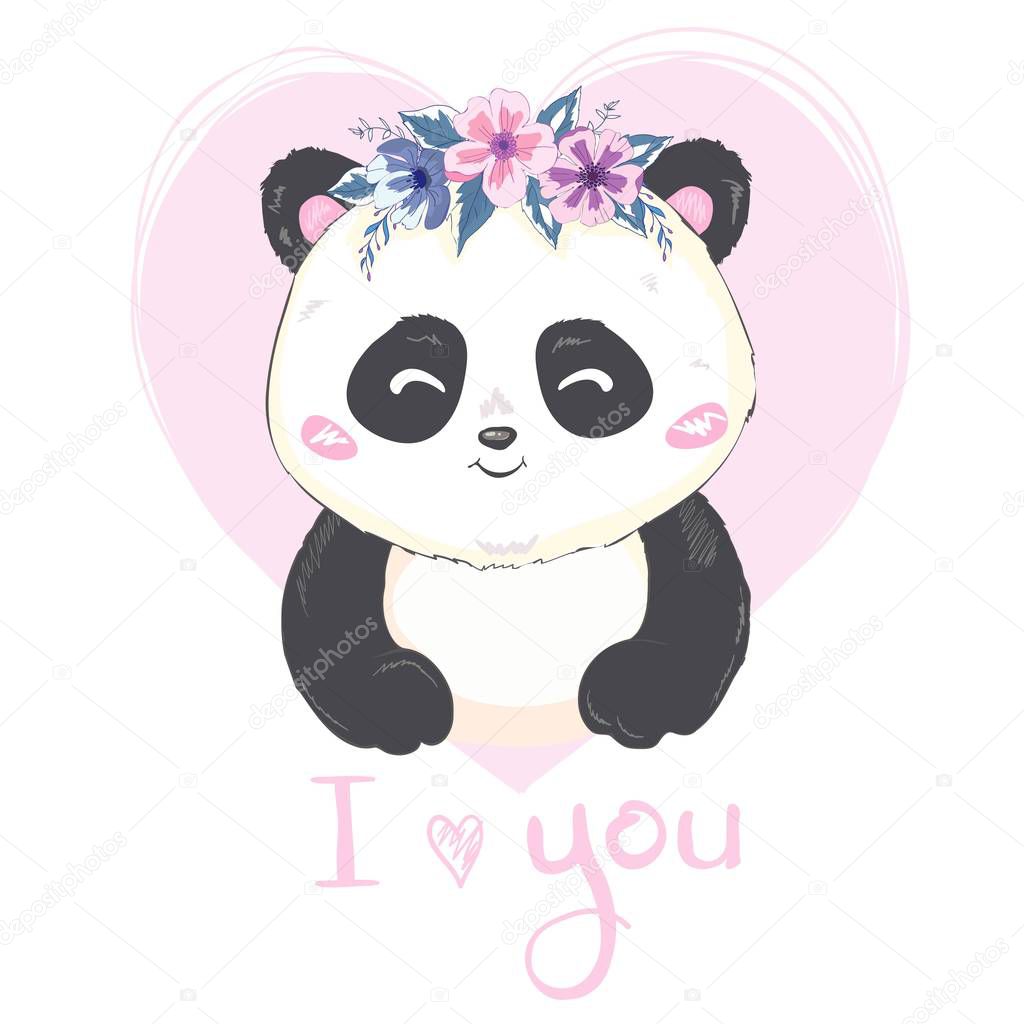 cute Panda, illustration, vector, animal