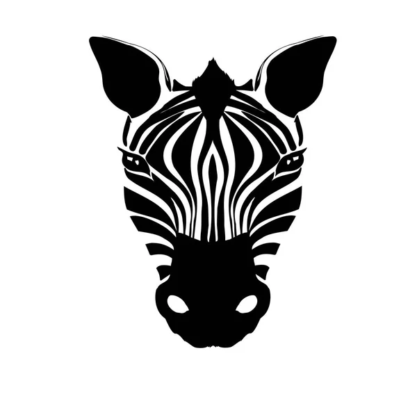 Vektor Illustration Eines Abstrakten Zebrakopfes Auf Weißem Hintergrund — Stockvektor