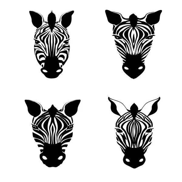 Vector Illustration Abstract Zebra Head White Background — Stock Vector