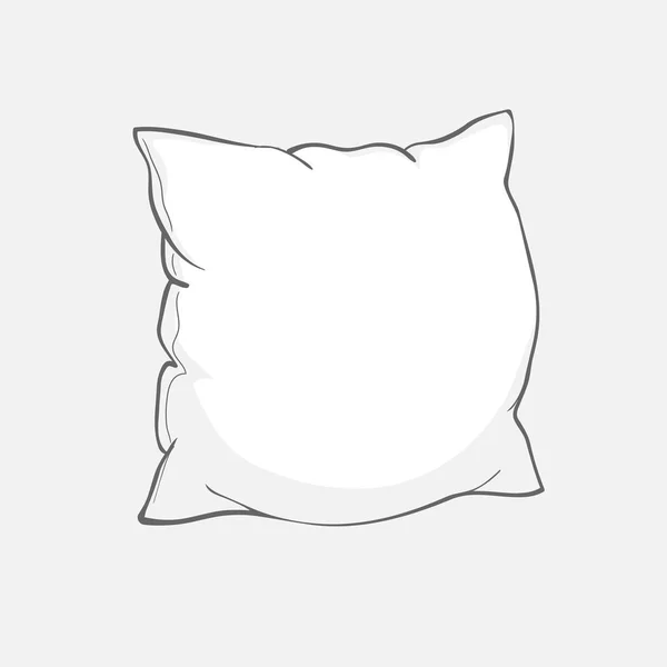 Dibujo Vector Ilustración Almohada Arte Almohada Aislada Almohada Blanca Almohada — Archivo Imágenes Vectoriales