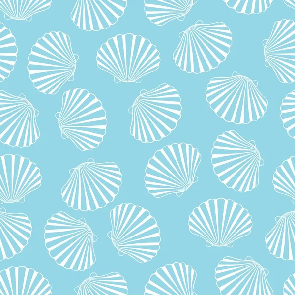 Handritad vektor illustrationer - sömlösa mönster av snäckskal. Marina bakgrund. — Stockfoto