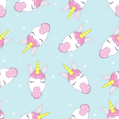 şirin tek boynuzlu at vektör desen