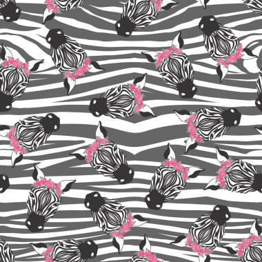 Zebra deseni, çocuk safari izi.