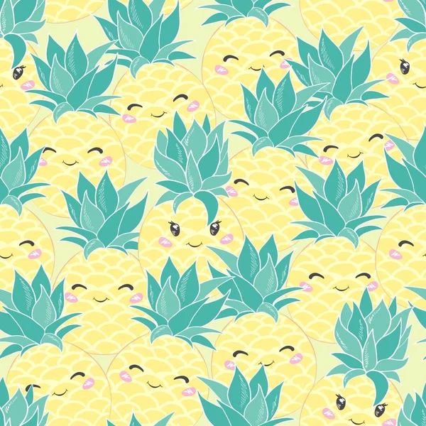 Cute seamless print with pineapples — Stock Photo, Image