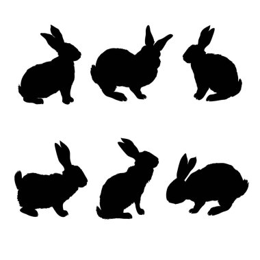 tavşan siluet - vektör çizim