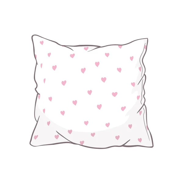 Szkic wektor ilustracja poduszkę, sztuka, pillow poduszki pojedyncze, białe, poduszkę łóżko — Zdjęcie stockowe