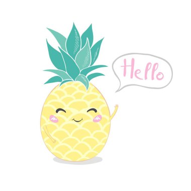 Ananas, tasarımınız için sevimli karakter
