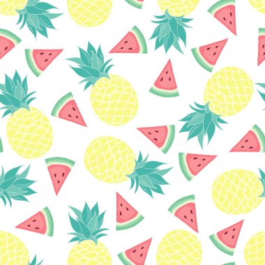 Ananas ile vektör Seamless Modeli