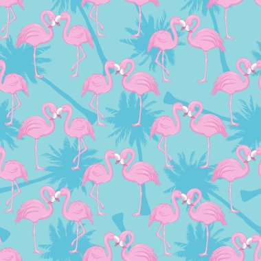 Vektör flamingolar ile seamless modeli