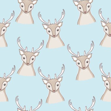 dikişsiz geyik deseni, hayvanlar, illüstrasyon, vektör
