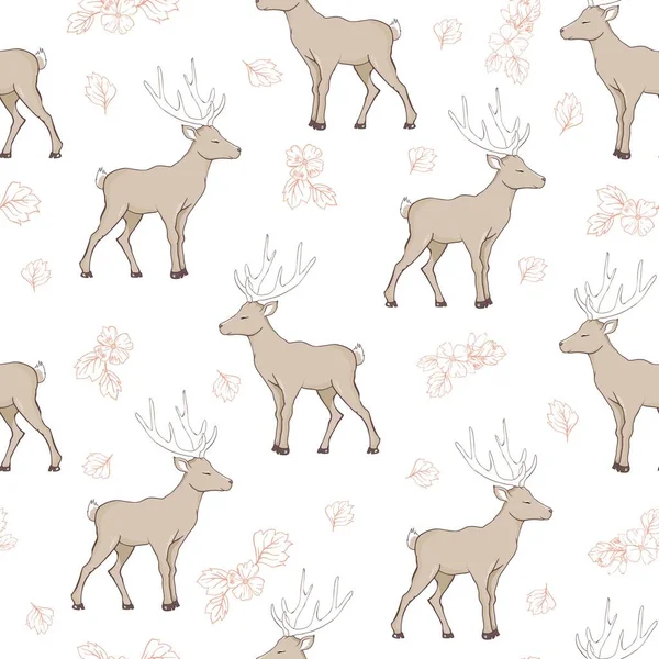 シームレスな鹿のパターン イラスト ベクトル — ストックベクタ