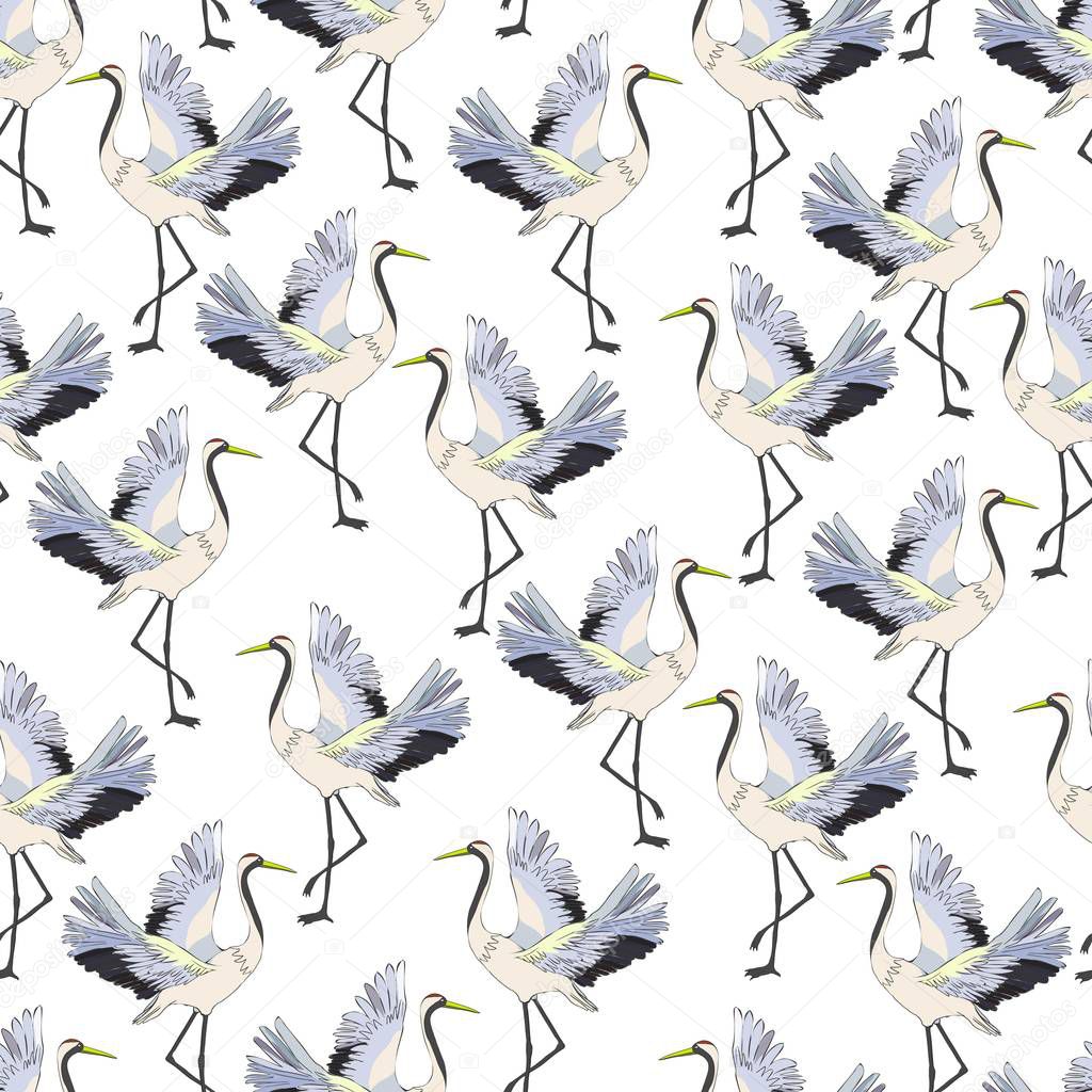 crane, pattern, vector, illustration