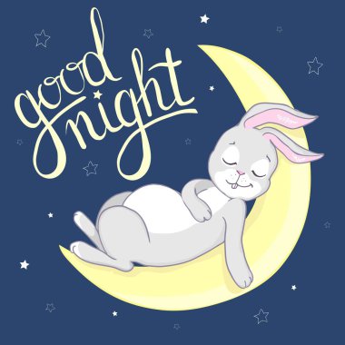 Tavşan desenli. Tatlı erkek bebek hediye kartı. Hare moda çocuk vektörü. Çocuk tişörtü, çocuk kıyafeti, davetiye, basit İskandinav çocuk tasarımı için havalı ve sevimli tavşan çizimi