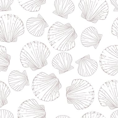 Deniz kabuğu pürüzsüz desen. Kafa derisi vektör arkaplanı.