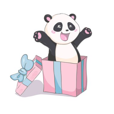sevimli panda illüstrasyon vektör