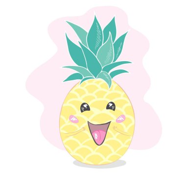 Ananas, tasarımınız için sevimli karakter