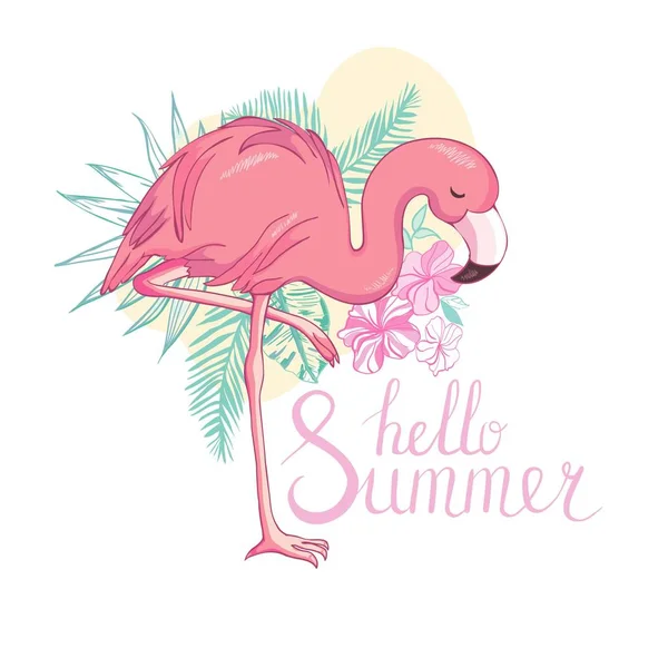 Flamingo Vogel Illustration Design auf Hintergrund — Stockvektor