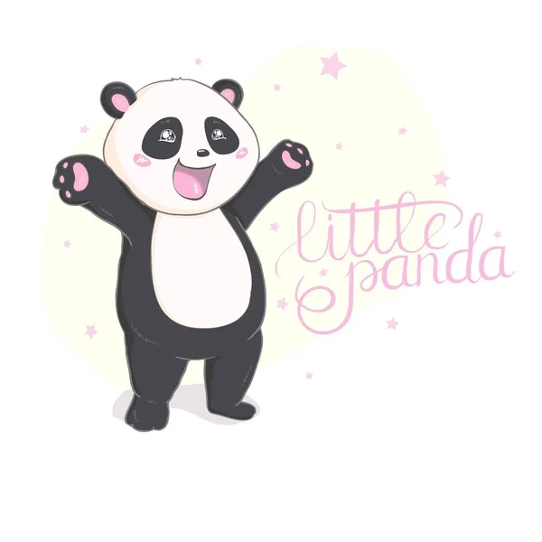 Bonito Panda Vector ilustração — Vetor de Stock